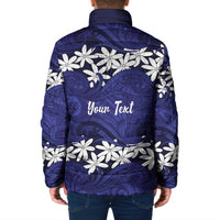 Personalised Cook Islands Pukapuka Padded Jacket Tiare Maori Polynesian Waves Tattoo LT14 - Polynesian Pride
