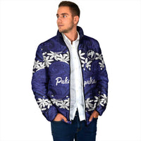 Personalised Cook Islands Pukapuka Padded Jacket Tiare Maori Polynesian Waves Tattoo LT14 - Polynesian Pride