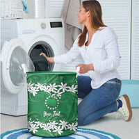Personalised Cook Islands Rarotonga Laundry Basket Tiare Maori Polynesian Waves Tattoo LT14 - Polynesian Pride