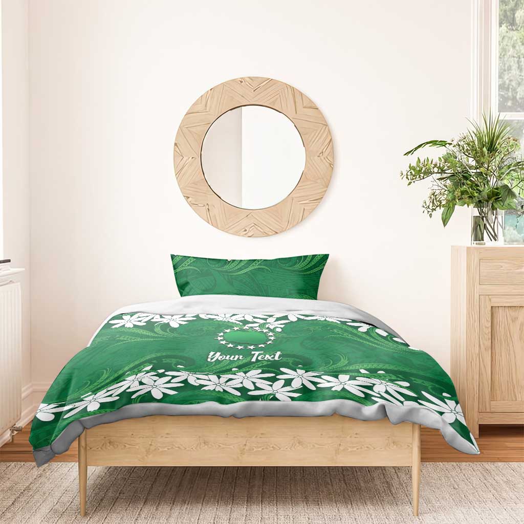 Personalised Cook Islands Rarotonga Bedding Set Tiare Maori Polynesian Waves Tattoo LT14 - Polynesian Pride