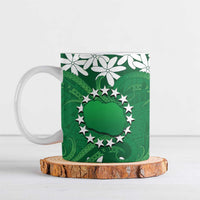 Personalised Cook Islands Rarotonga Ceramic Mug Tiare Maori Polynesian Waves Tattoo LT14 Green - Polynesian Pride