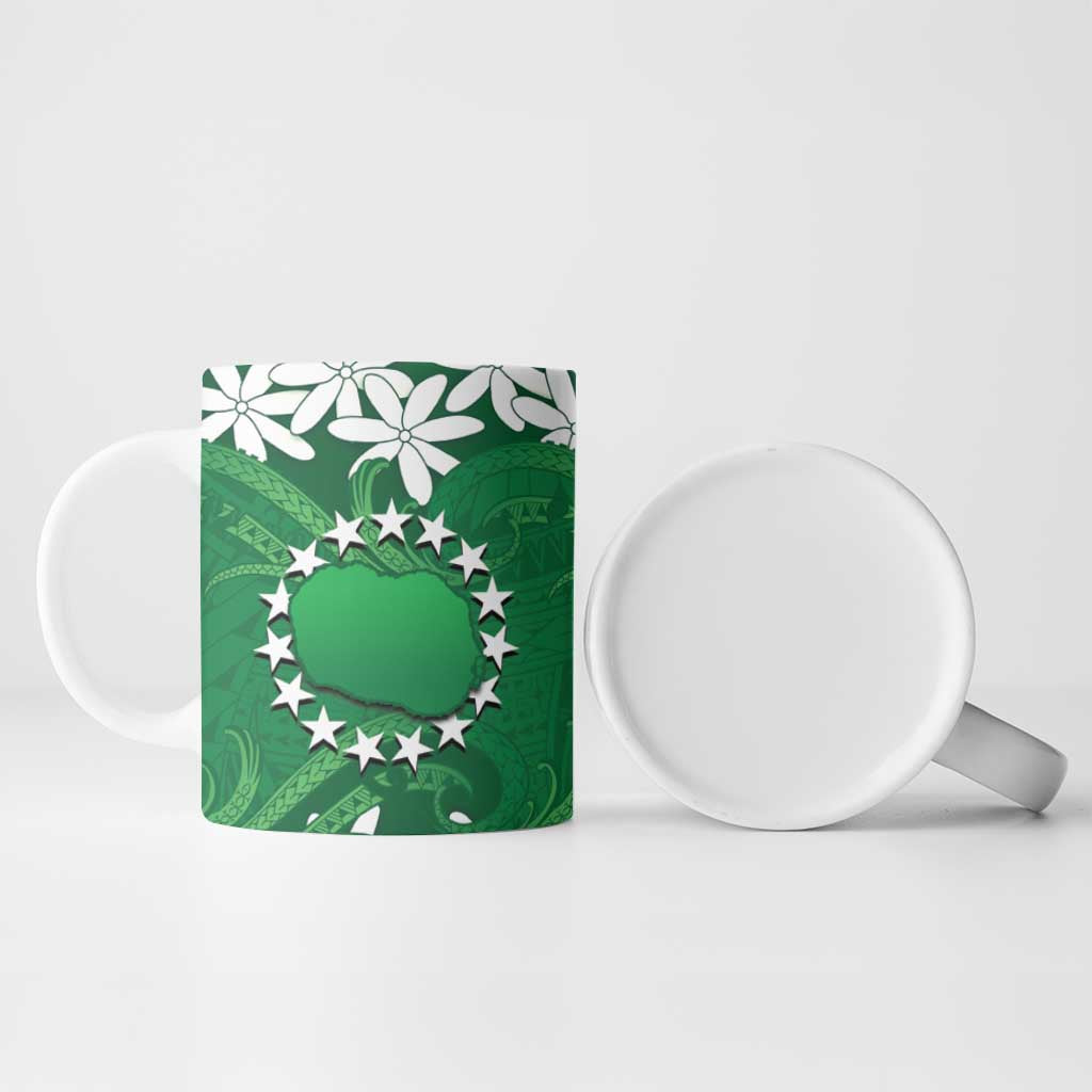 Personalised Cook Islands Rarotonga Ceramic Mug Tiare Maori Polynesian Waves Tattoo LT14 - Polynesian Pride