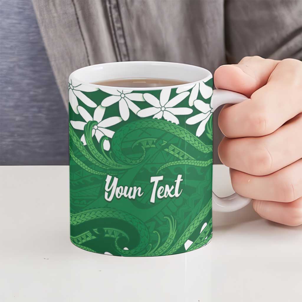 Personalised Cook Islands Rarotonga Ceramic Mug Tiare Maori Polynesian Waves Tattoo LT14 - Polynesian Pride