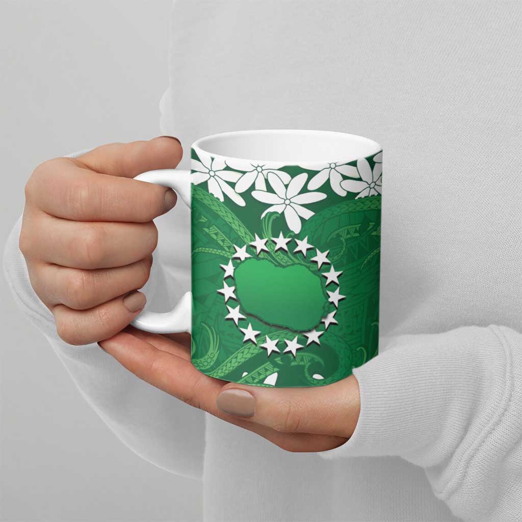 Personalised Cook Islands Rarotonga Ceramic Mug Tiare Maori Polynesian Waves Tattoo LT14 - Polynesian Pride