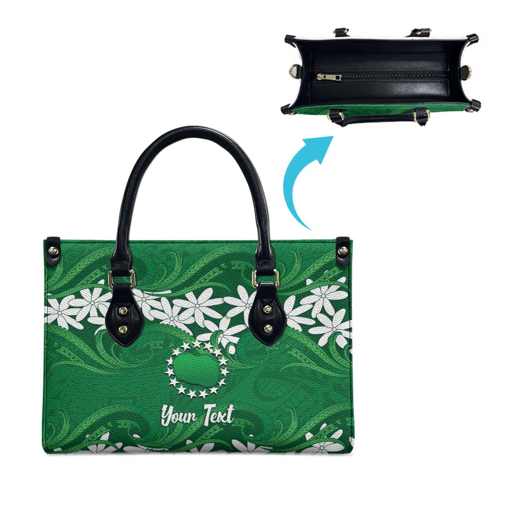 Personalised Cook Islands Rarotonga Leather Bag Tiare Maori Polynesian Waves Tattoo LT14 - Polynesian Pride