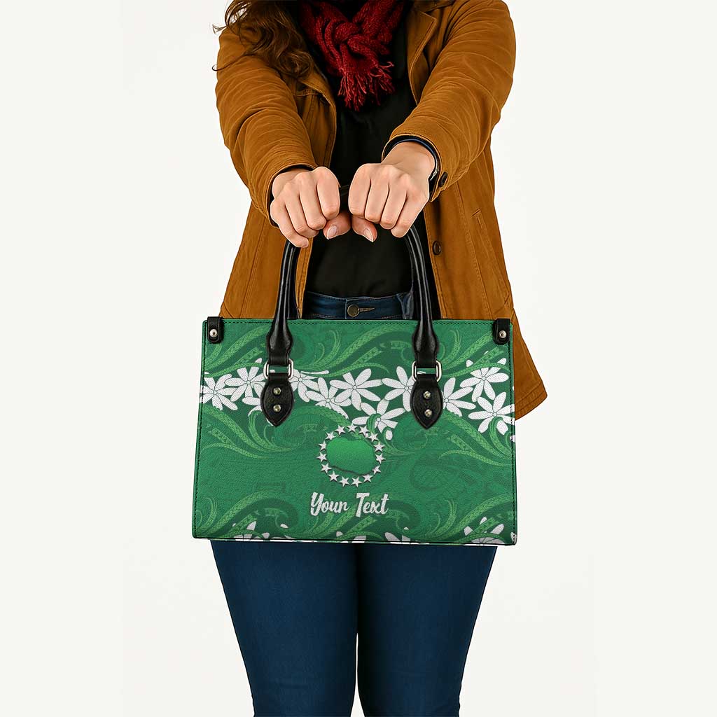 Personalised Cook Islands Rarotonga Leather Bag Tiare Maori Polynesian Waves Tattoo LT14 - Polynesian Pride