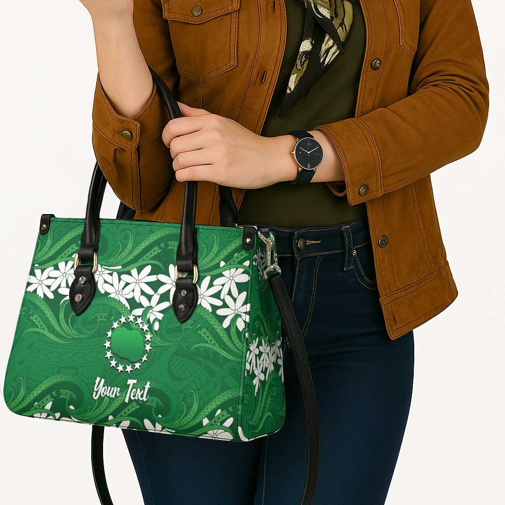 Personalised Cook Islands Rarotonga Leather Bag Tiare Maori Polynesian Waves Tattoo LT14 - Polynesian Pride
