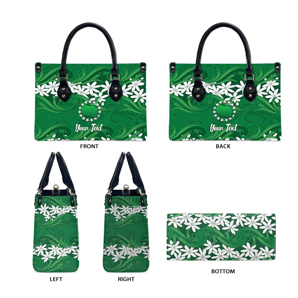 Personalised Cook Islands Rarotonga Leather Bag Tiare Maori Polynesian Waves Tattoo LT14 - Polynesian Pride