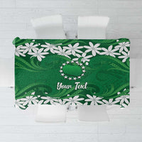 Personalised Cook Islands Rarotonga Tablecloth Tiare Maori Polynesian Waves Tattoo LT14 Green - Polynesian Pride