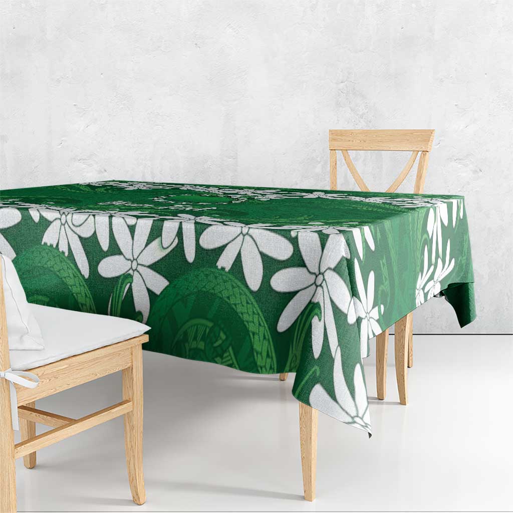 Personalised Cook Islands Rarotonga Tablecloth Tiare Maori Polynesian Waves Tattoo LT14 - Polynesian Pride