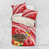 Kingdom Of Tonga Emancipation Day Bedding Set Tongan Ngatu With Kumete Red LT14 US Twin 172cm x 218cm Red - Polynesian Pride