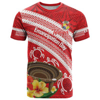 Kingdom Of Tonga Emancipation Day T Shirt Tongan Ngatu With Kumete Red LT14 Red - Polynesian Pride