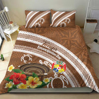 Kingdom Of Tonga Emancipation Day Bedding Set Tongan Ngatu With Kumete Brown LT14 - Polynesian Pride