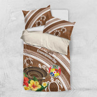Kingdom Of Tonga Emancipation Day Bedding Set Tongan Ngatu With Kumete Brown LT14 US Twin 172cm x 218cm Brown - Polynesian Pride