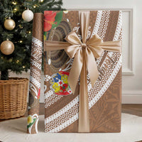 Kingdom Of Tonga Emancipation Day Wrapping Paper Tongan Ngatu With Kumete Brown LT14 - Polynesian Pride