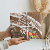 Kingdom Of Tonga Emancipation Day Wrapping Paper Tongan Ngatu With Kumete Brown LT14 - Polynesian Pride