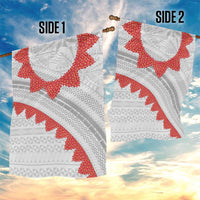 Tonga White Sunday Garden Flag Heilala Flowers Tongan Ngatu Pattern LT14 - Polynesian Pride