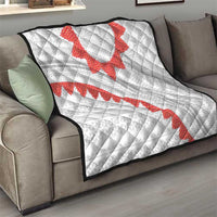 Tonga White Sunday Quilt Heilala Flowers Tongan Ngatu Pattern LT14 - Polynesian Pride