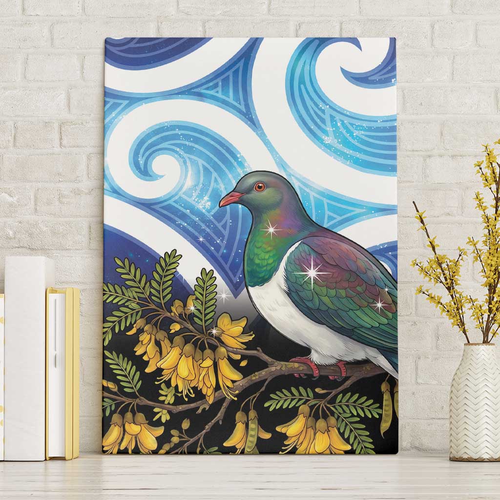 Kekeru New Zealand Matariki Canvas Wall Art Kukupa Kowhai Maori New Year Blue Version LT14 Without Frame Blue - Polynesian Pride
