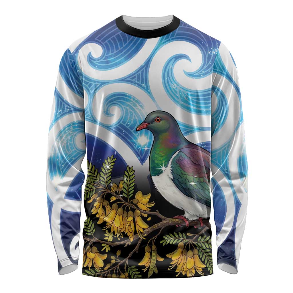 Kekeru New Zealand Matariki Long Sleeve Shirt Kukupa Kowhai Maori New Year Blue Version LT14 Unisex Blue - Polynesian Pride
