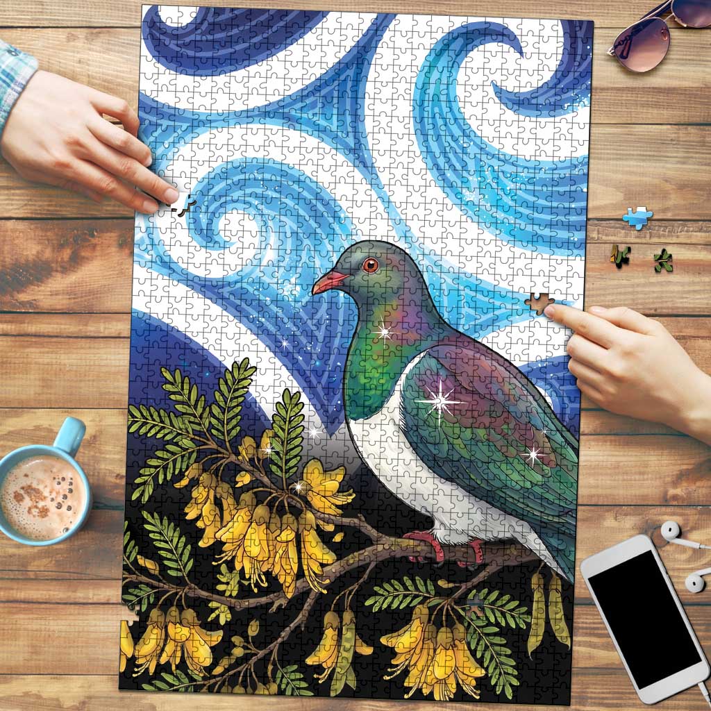Kekeru New Zealand Matariki Puzzle Kukupa Kowhai Maori New Year Blue Version LT14 Blue - Polynesian Pride