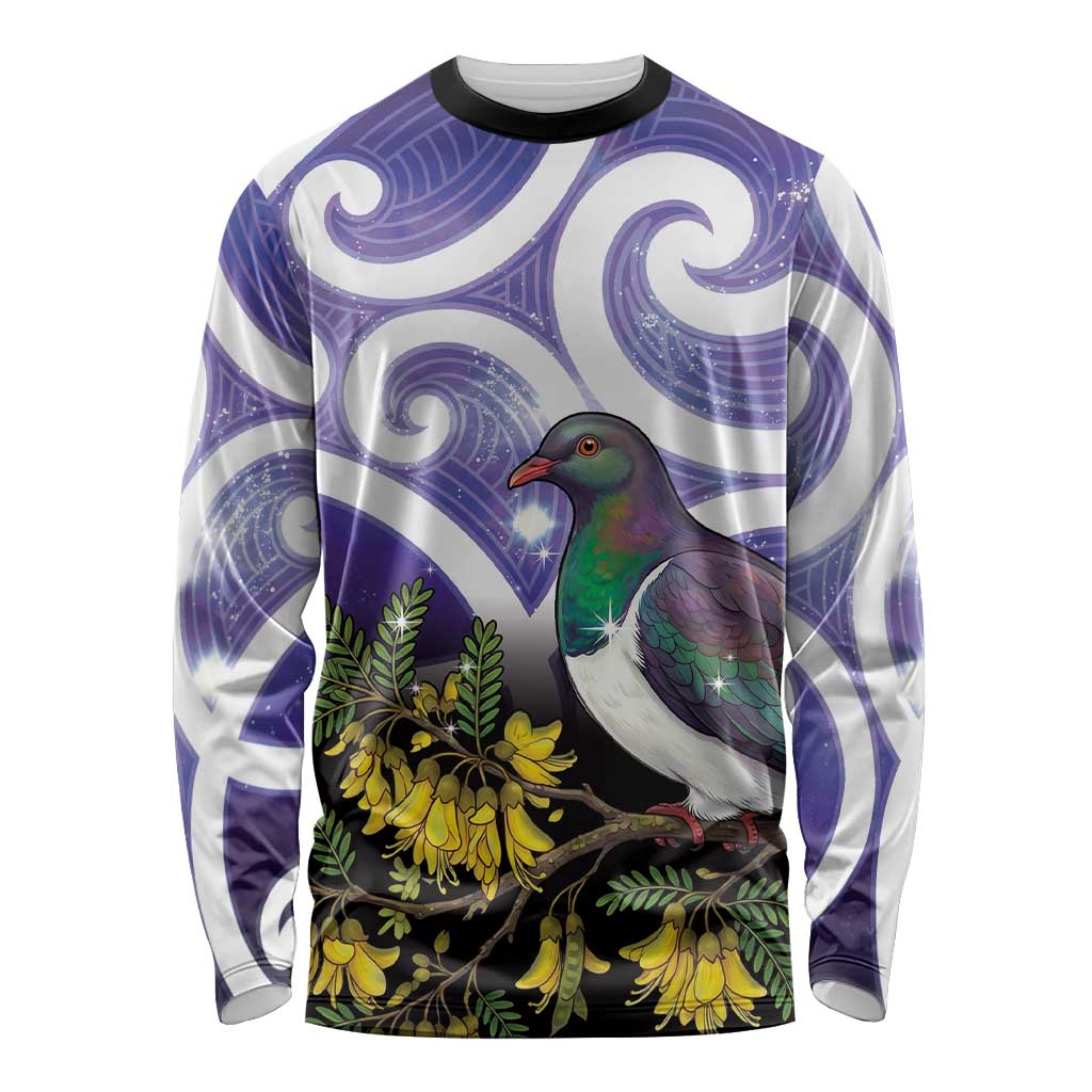 Kekeru New Zealand Matariki Long Sleeve Shirt Kukupa Kowhai Maori New Year Purple Version LT14 Unisex Purple - Polynesian Pride