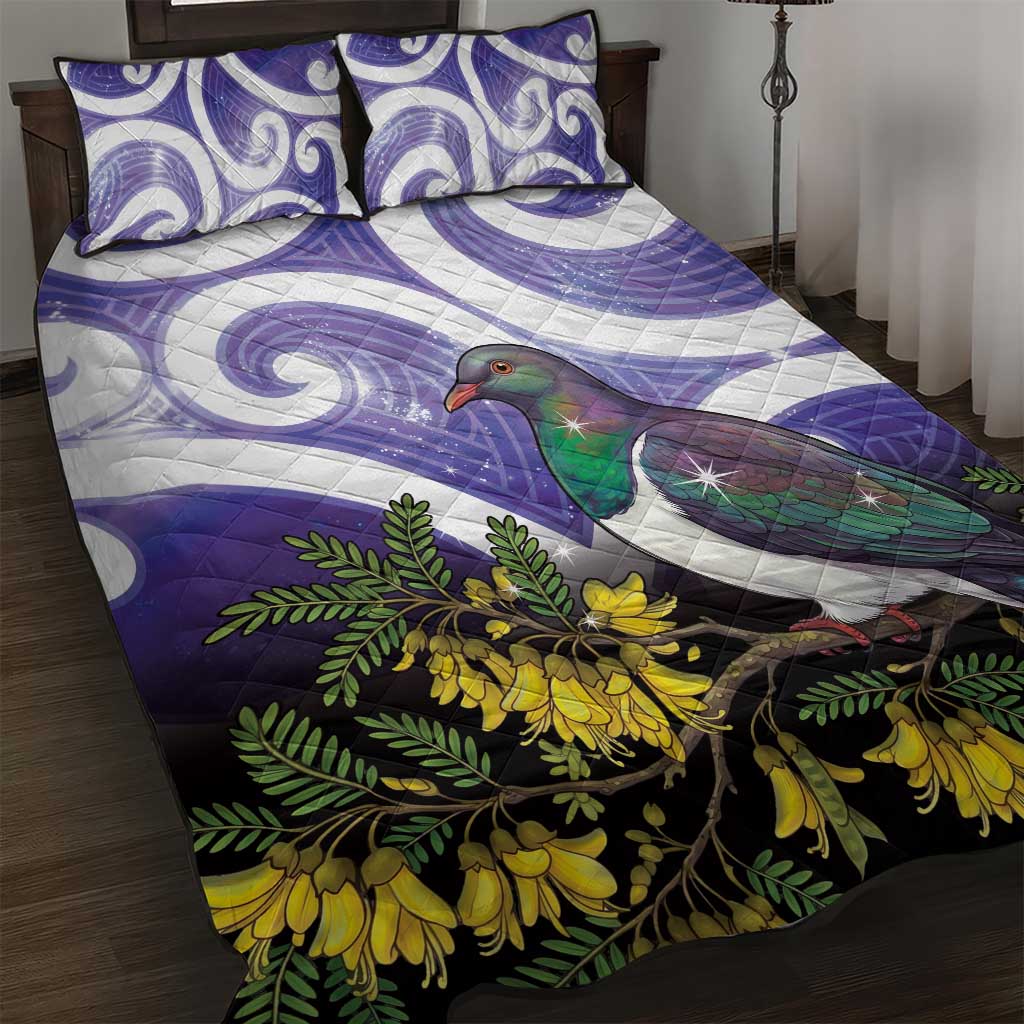 Kekeru New Zealand Matariki Quilt Bed Set Kukupa Kowhai Maori New Year Purple Version LT14 Purple - Polynesian Pride