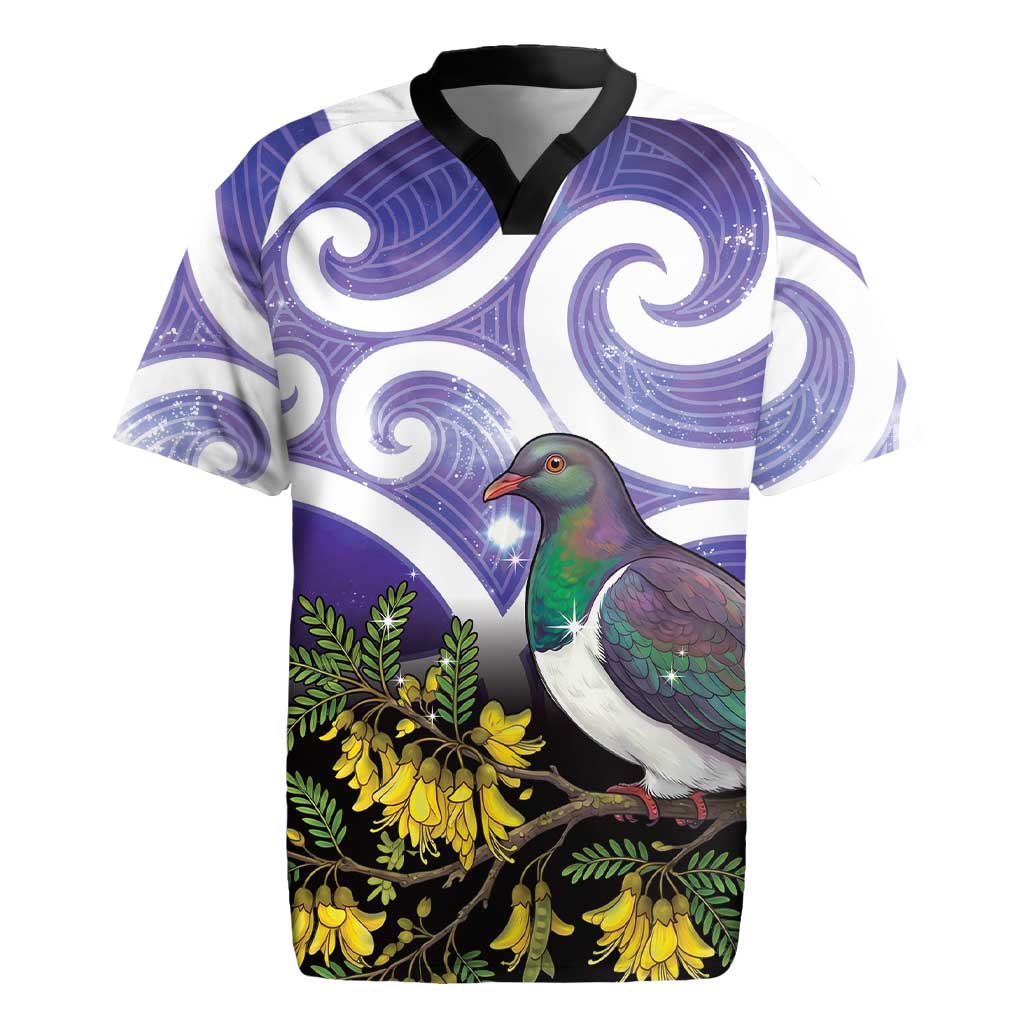 Kekeru New Zealand Matariki Rugby Jersey Kukupa Kowhai Maori New Year Purple Version LT14 Purple - Polynesian Pride