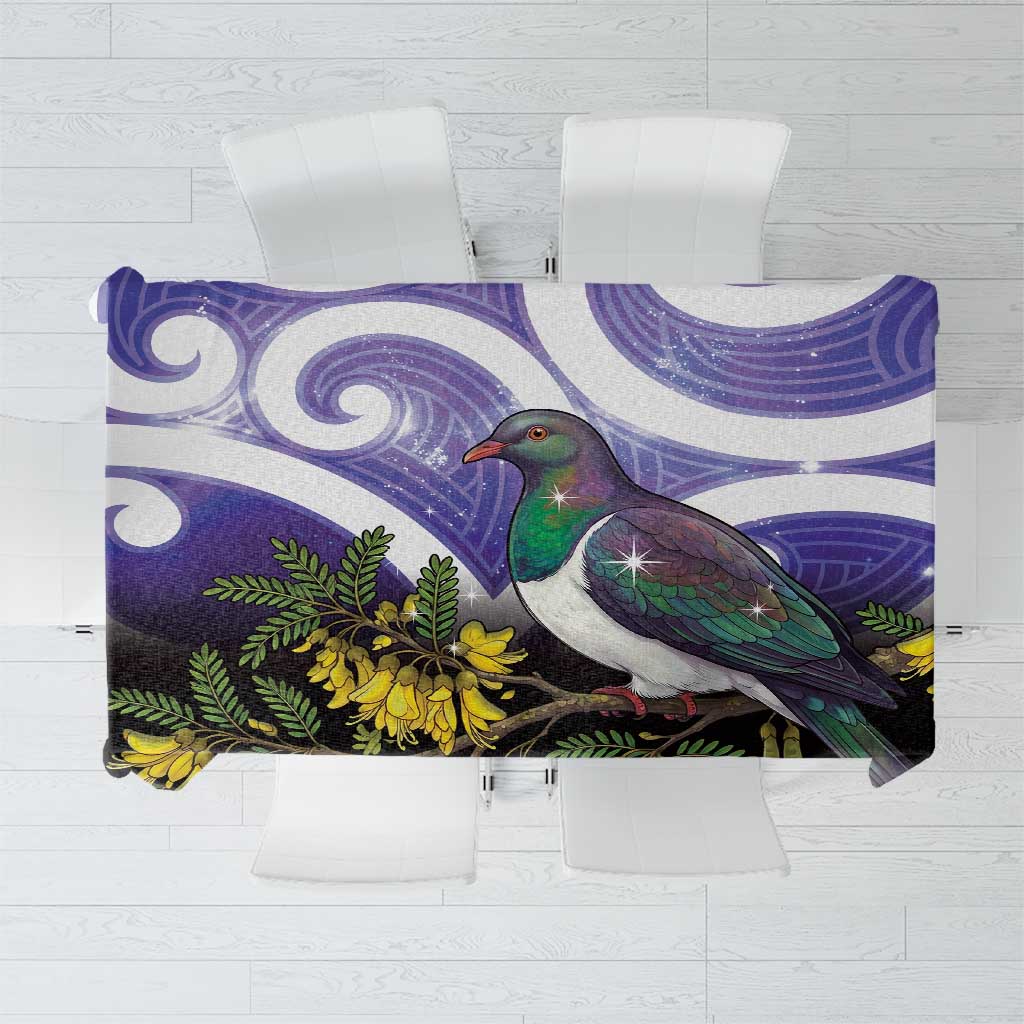 Kekeru New Zealand Matariki Tablecloth Kukupa Kowhai Maori New Year Purple Version LT14 Purple - Polynesian Pride