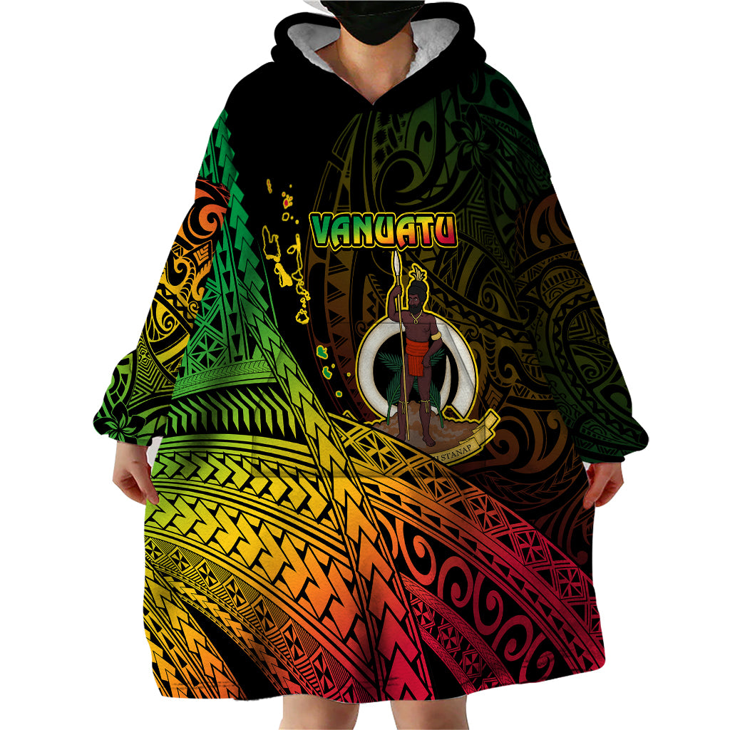 Personalised Vanuatu Wearable Blanket Hoodie Proud To Be A Ni-Van LT14 - Polynesian Pride
