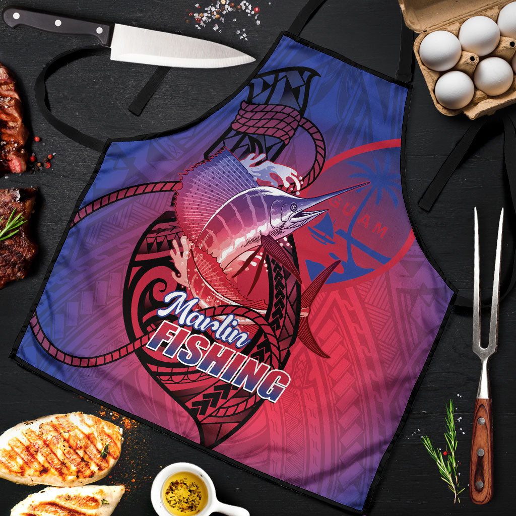 Guam Blue Marlin Fishing Apron Guahan Fish Hook Tattoo LT14 Blue - Polynesian Pride
