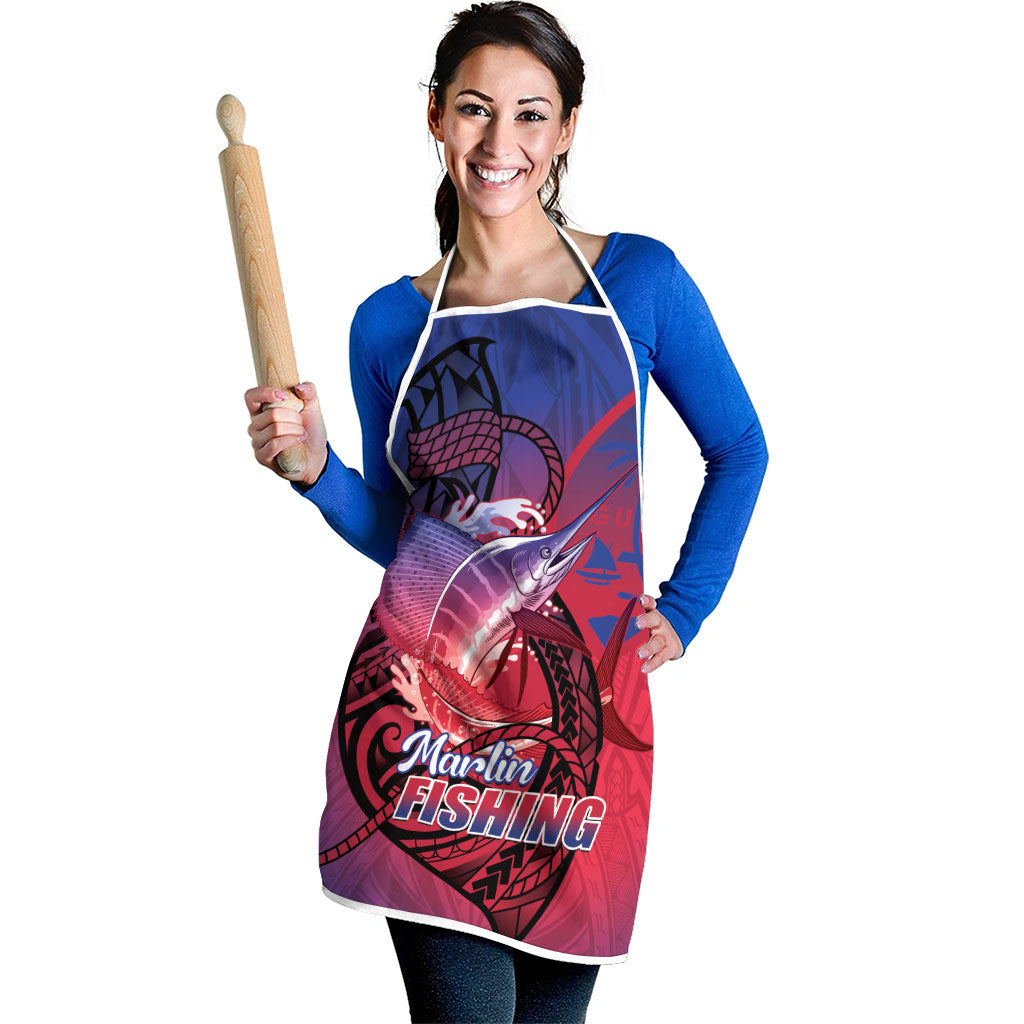 Guam Blue Marlin Fishing Apron Guahan Fish Hook Tattoo LT14 - Polynesian Pride