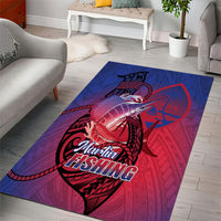 Guam Blue Marlin Fishing Area Rug Guahan Fish Hook Tattoo LT14 - Polynesian Pride
