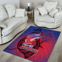 Guam Blue Marlin Fishing Area Rug Guahan Fish Hook Tattoo LT14 - Polynesian Pride