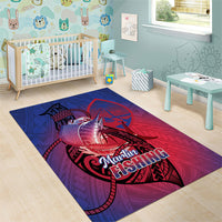 Guam Blue Marlin Fishing Area Rug Guahan Fish Hook Tattoo LT14 - Polynesian Pride