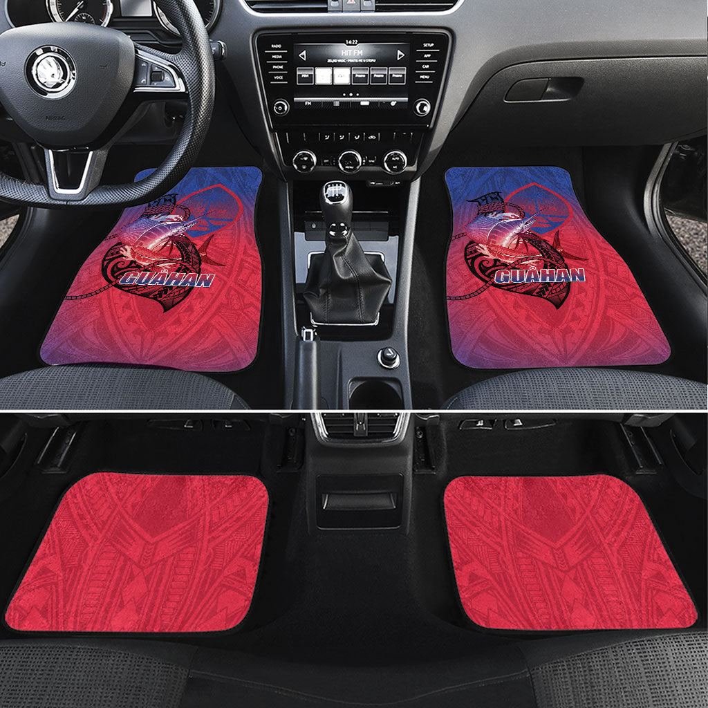 Guam Blue Marlin Fishing Car Mats Guahan Fish Hook Tattoo LT14 Set 4pcs Blue - Polynesian Pride