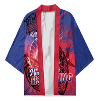 Guam Blue Marlin Fishing Kimono Guahan Fish Hook Tattoo LT14 Unisex Blue - Polynesian Pride
