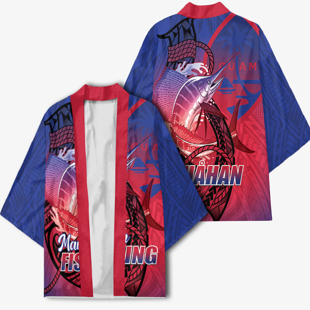 Guam Blue Marlin Fishing Kimono Guahan Fish Hook Tattoo LT14 - Polynesian Pride
