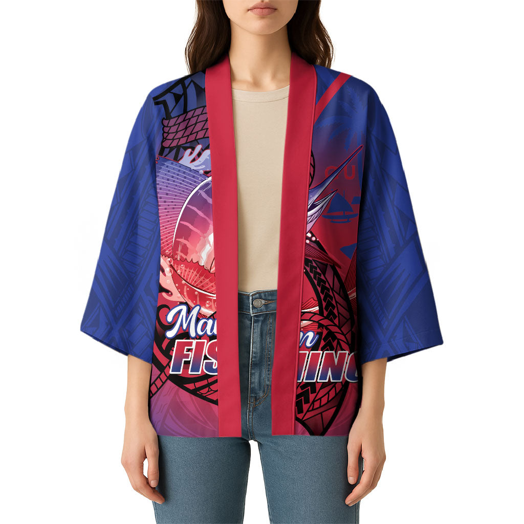 Guam Blue Marlin Fishing Kimono Guahan Fish Hook Tattoo LT14 - Polynesian Pride