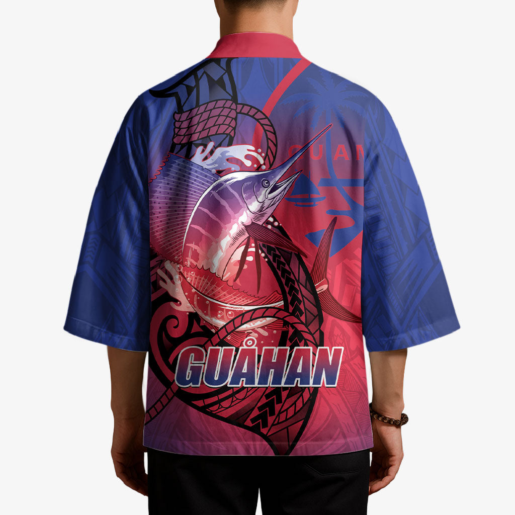 Guam Blue Marlin Fishing Kimono Guahan Fish Hook Tattoo LT14 - Polynesian Pride