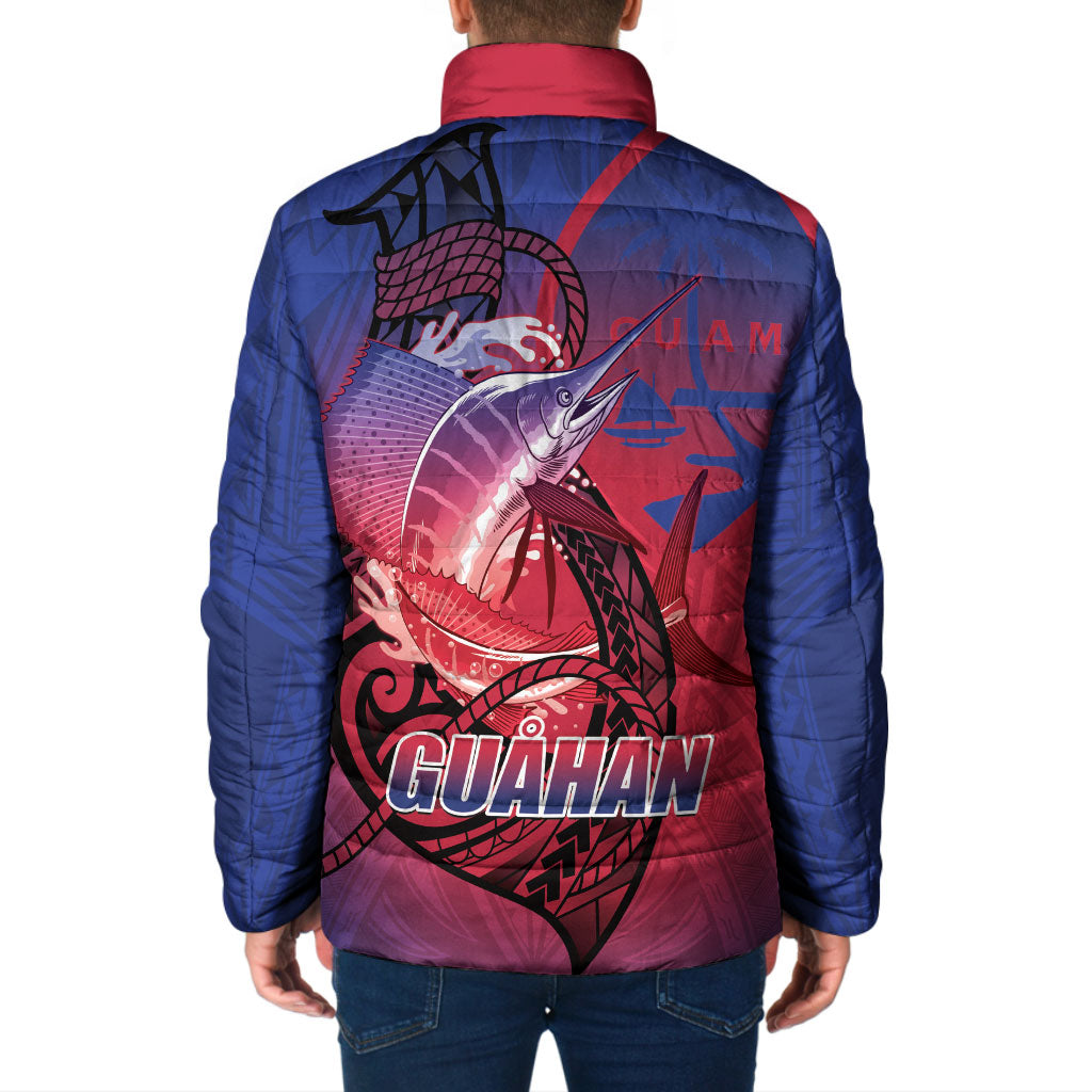 Guam Blue Marlin Fishing Padded Jacket Guahan Fish Hook Tattoo LT14 - Polynesian Pride