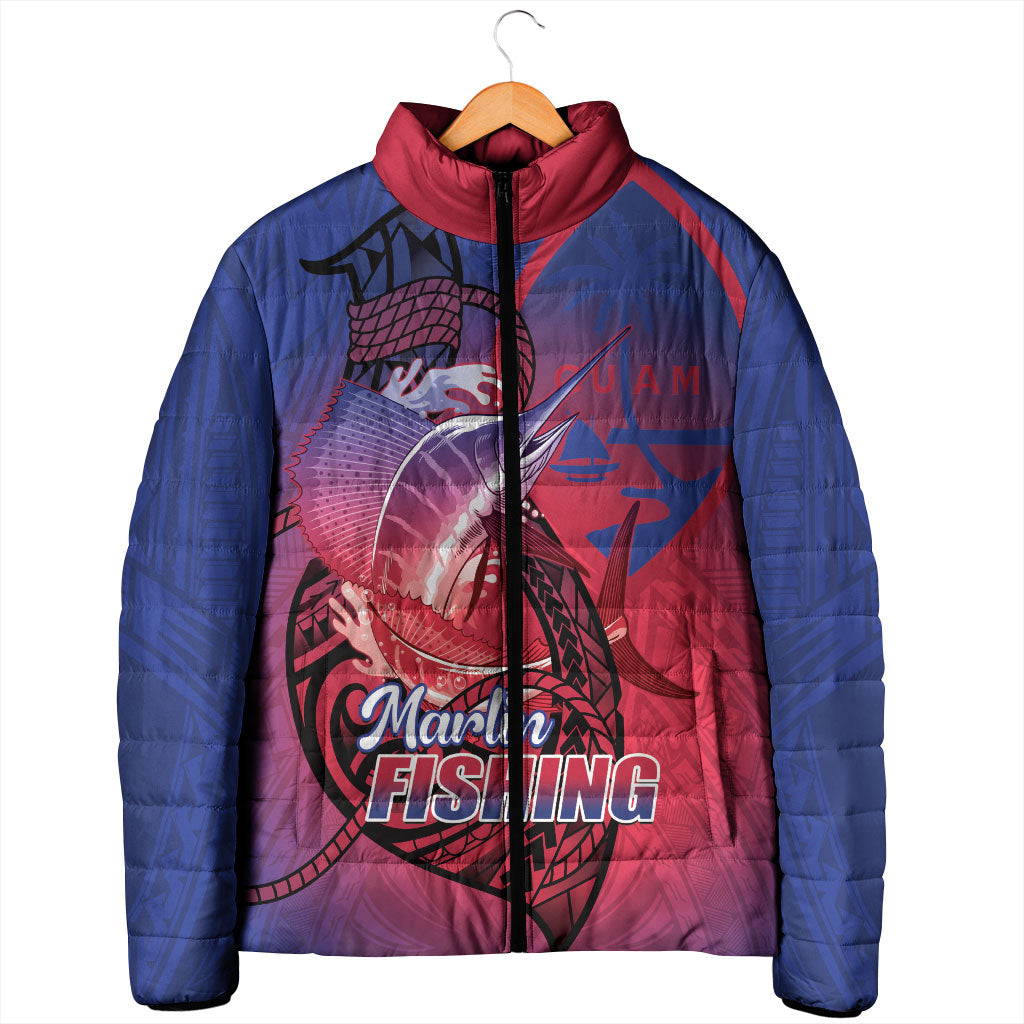 Guam Blue Marlin Fishing Padded Jacket Guahan Fish Hook Tattoo LT14 - Polynesian Pride
