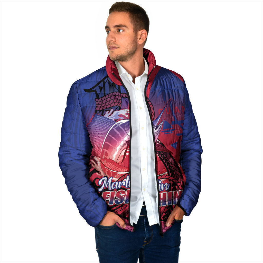 Guam Blue Marlin Fishing Padded Jacket Guahan Fish Hook Tattoo LT14 - Polynesian Pride