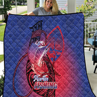 Guam Blue Marlin Fishing Quilt Guahan Fish Hook Tattoo LT14 Blue - Polynesian Pride