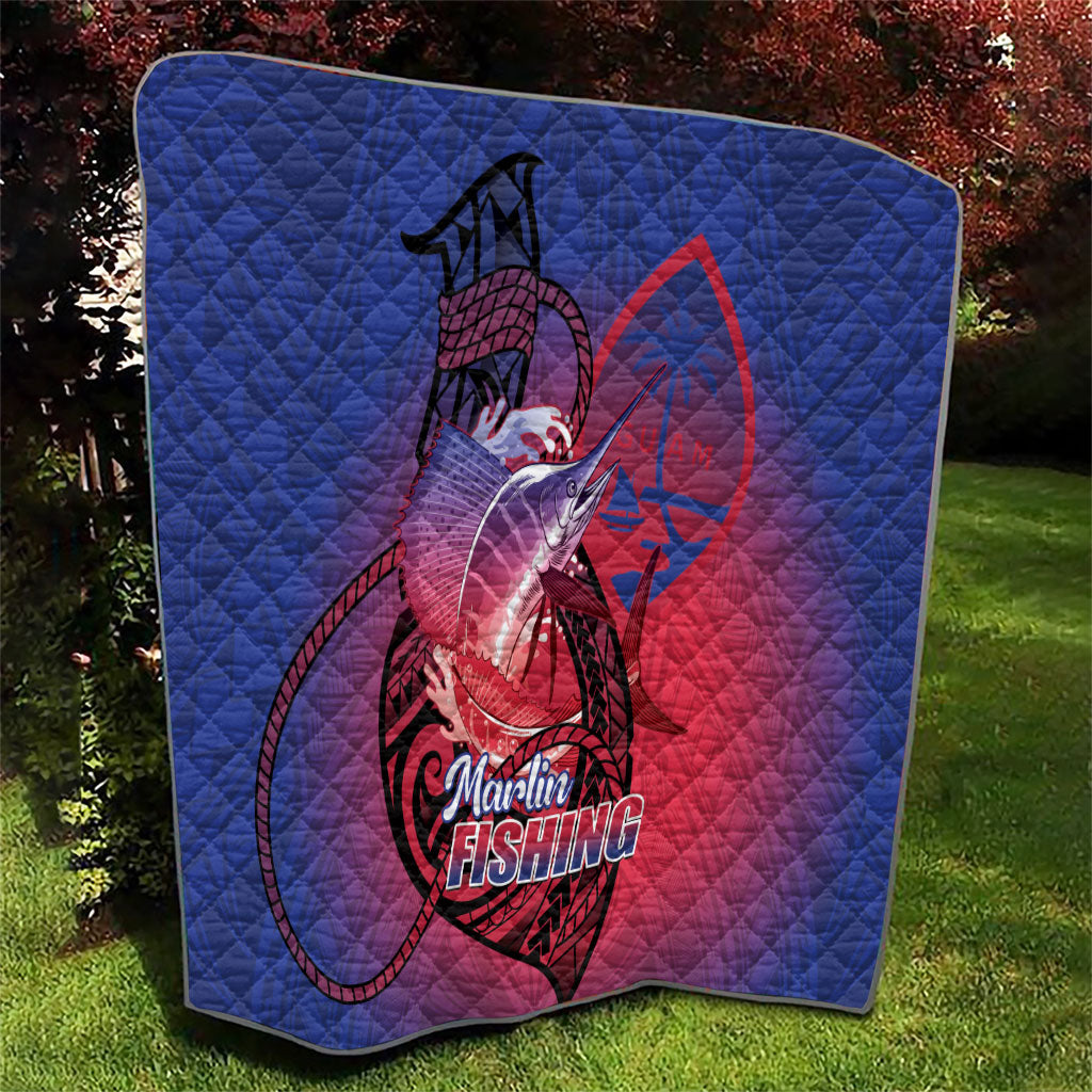 Guam Blue Marlin Fishing Quilt Guahan Fish Hook Tattoo LT14 - Polynesian Pride