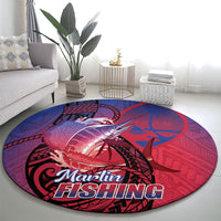 Guam Blue Marlin Fishing Round Carpet Guahan Fish Hook Tattoo LT14 - Polynesian Pride