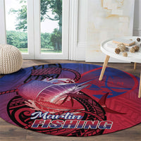 Guam Blue Marlin Fishing Round Carpet Guahan Fish Hook Tattoo LT14 - Polynesian Pride