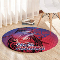 Guam Blue Marlin Fishing Round Carpet Guahan Fish Hook Tattoo LT14 - Polynesian Pride