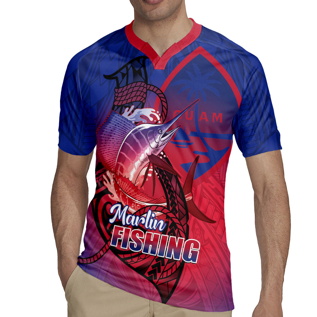 Guam Blue Marlin Fishing Rugby Jersey Guahan Fish Hook Tattoo LT14 - Polynesian Pride
