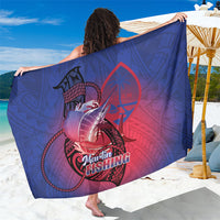 Guam Blue Marlin Fishing Sarong Guahan Fish Hook Tattoo LT14 One Size 44 x 66 inches Blue - Polynesian Pride